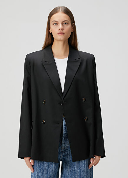 Black Double-Breasted Jacket