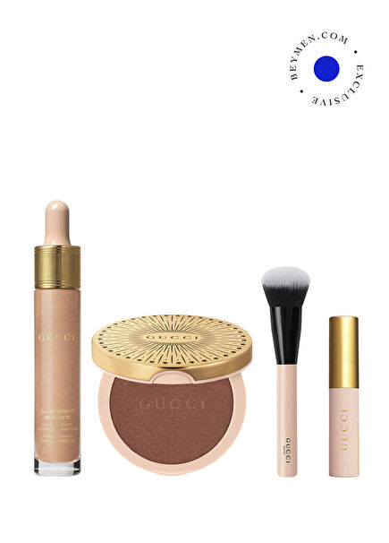 Illuminateur De Beaute + Glow Highlighter 05 Warm Bronze + Gucci Brush and Mini Mascara Make-up Set