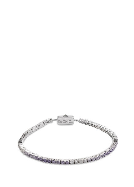 Rainbow 18K White Gold Plated 925Sterling Silver Women's Waterway Bracelet