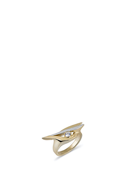 Arctic Tern Diamond-studded 14 Karat Gold Women's Ring