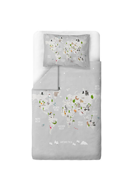 Organic Cotton Satin Single Kids Duvet Cover Set