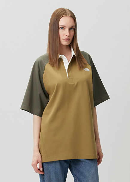 Relaxed Rugby Khaki Polo T-Shirt
