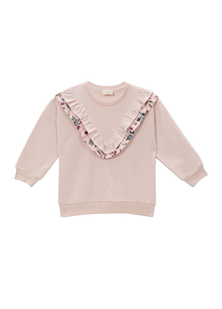 Pink Ruffle Detailed Baby Girl / Kids Sweatshirt