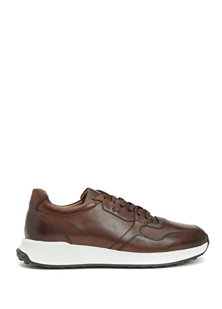 Kahverengi Erkek Deri Sneaker