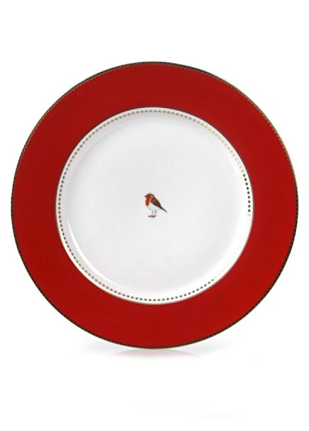 Red Bird Printed Porcelain Plate
