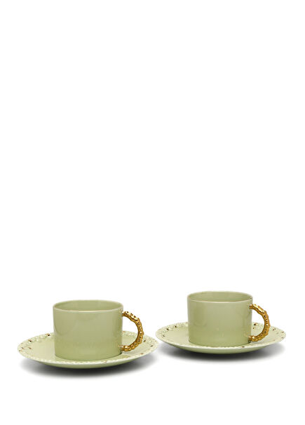 Haas Majove Green Gold 2-Piece Porcelain Tea Set