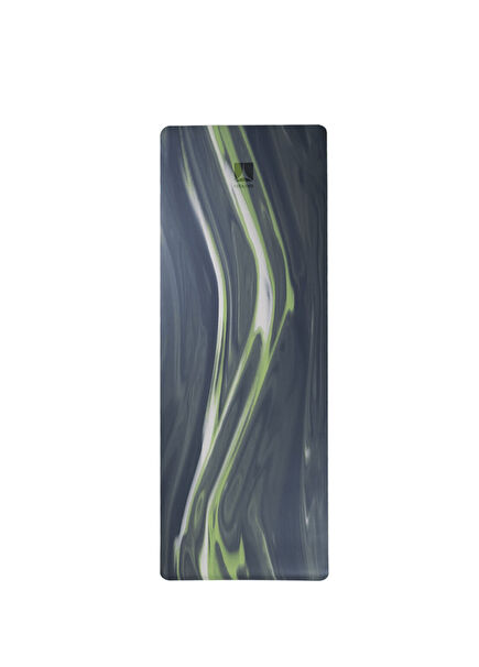 Matte Dark Gray Patterned Natural Rubber 5 mm Non-Slip Yoga Pilates Mat