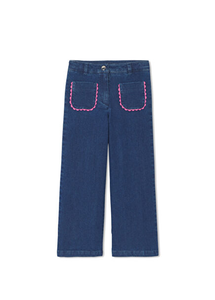Blue Wide-Leg Girls' Jeans