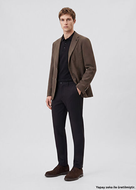 Dark Mink Scuba-Velvet Blazer