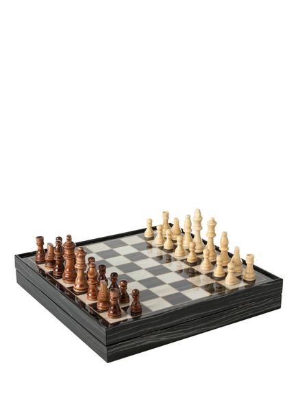 Marble Black Wooden Chamber Chess