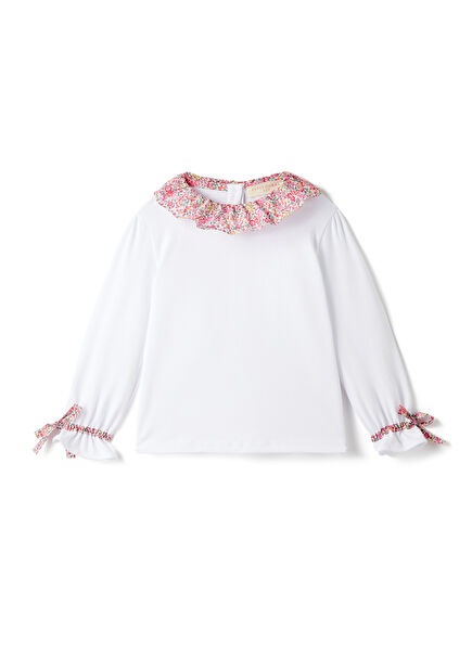 Liberty Collar White Girls' Blouse
