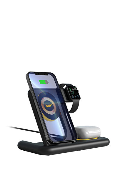 BL40 5in1 Watch Holder Wireless Led Lighted Fast Charging Stand
