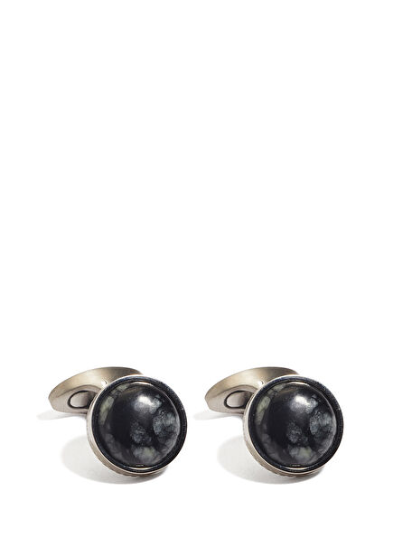 Black Line Stone Cufflink
