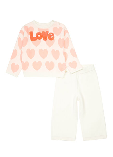 Bej Kalpli Kız Çocuk Pantolon Seti