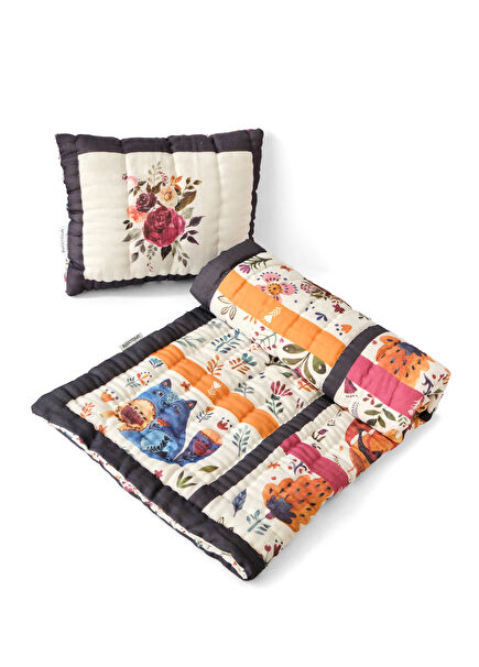 Animals El Yapımı Organik Pamuk Bebek Çocuk Yatak Örtüsü Takımı