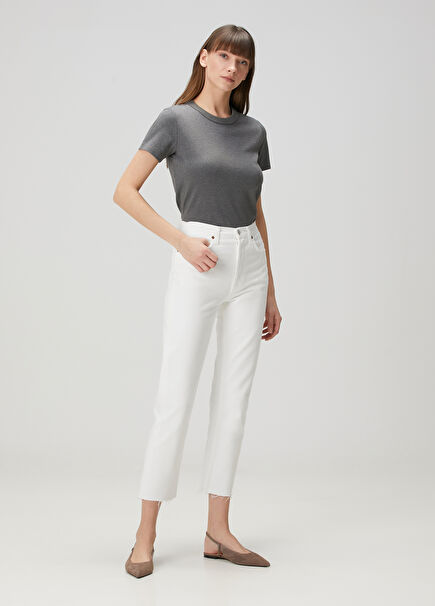 70S Stove Pipe White Jeans