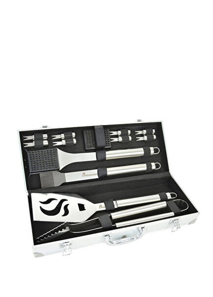 Paslanmaz Çelik BBQ 14 Parça Aksesuar Seti 