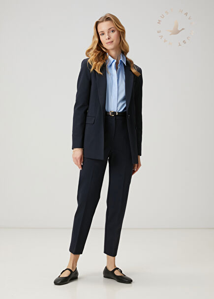 Navy Blue Cigarette Pants