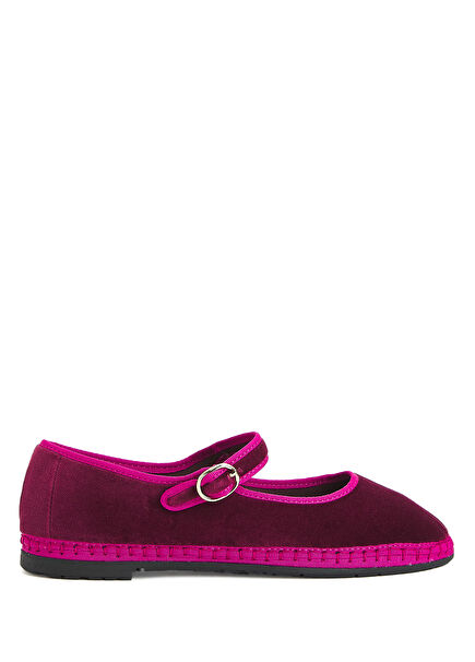 Ursula Dark Pink Velvet Ballet Flats