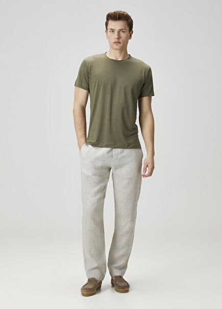 Beige Linen Trousers