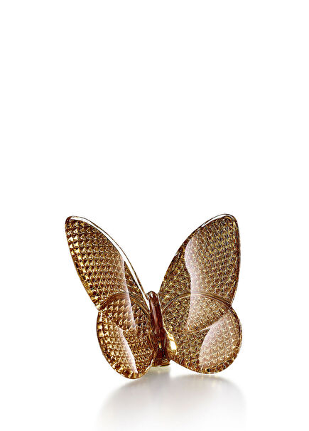 Papillon Lucky Diamond Gold Butterfly Kelebek Figürlü Kristal Biblo