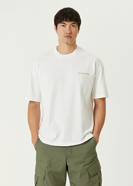 Access Kırık Beyaz Logo Baskılı Oversized T-shirt