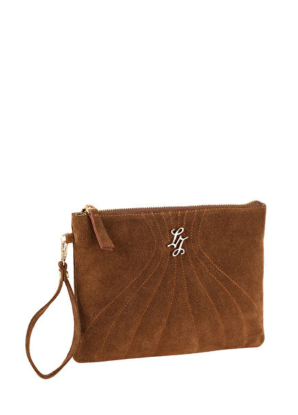 Hena Brown Suede Leather Women's Hand Portfolio