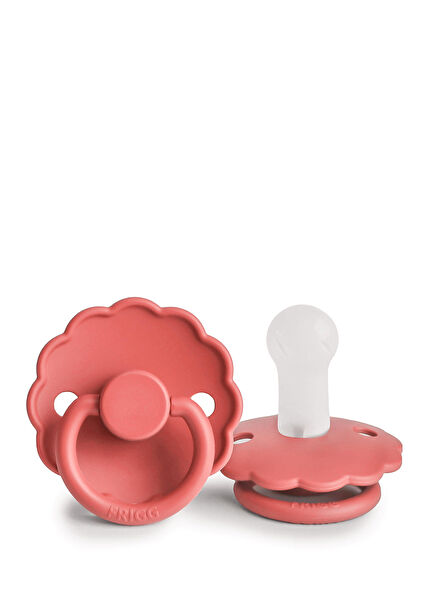 Daisy Poppy Red Silicone 6-18 Months Pacifier