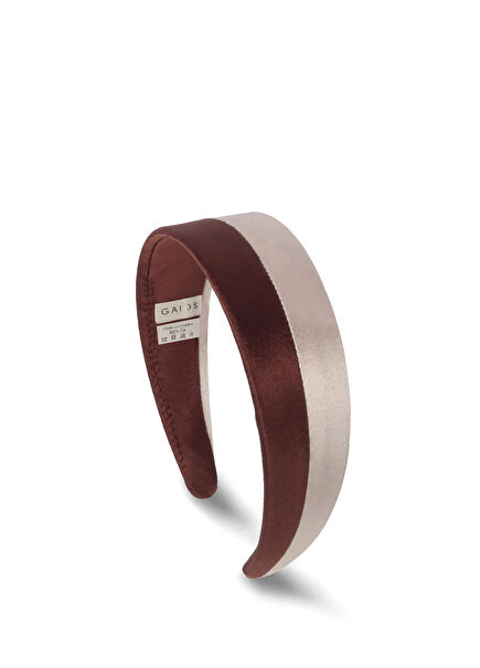 Hybrid Gia Kahverengi Bej İpek Kumaş Kadın Taç