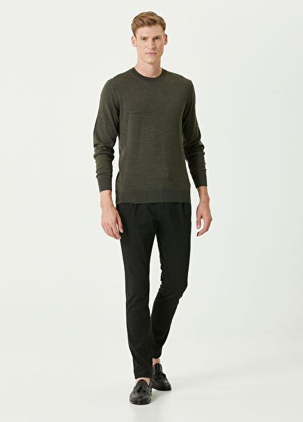 Anthracite Belted Single Pleat Jersey Trousers