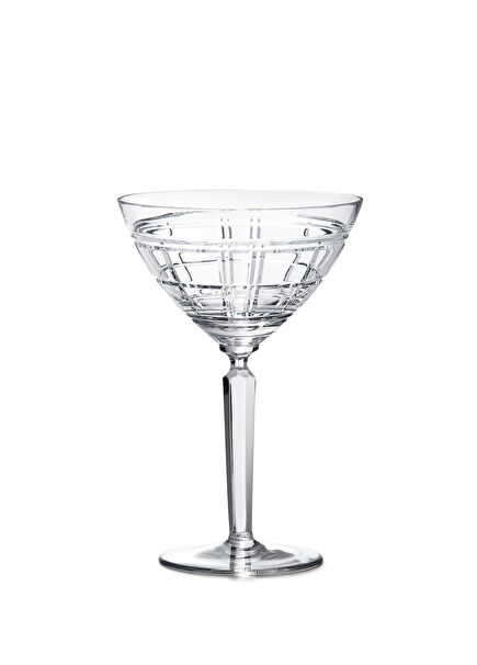 Hudson Plaid Crystal Glass Martini Glass