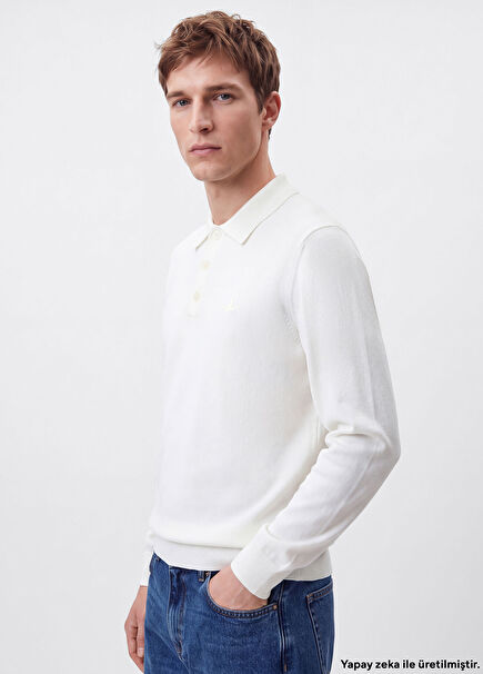 Off-White Polo-Neck Knit Top