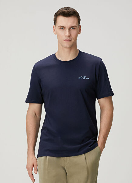 Lacivert Organik Pamuk T-shirt