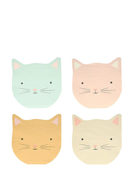 Cat Napkins with Cat Figures 16-Pack