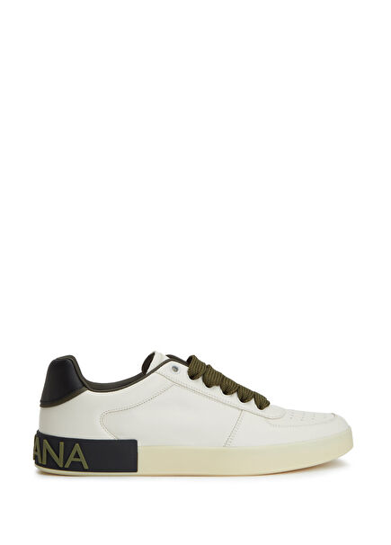Portofino White Men's Khaki Leather Sneakers