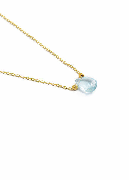 Aquamarine Mart Birthstone 925 Sterling Silver Women's Necklace