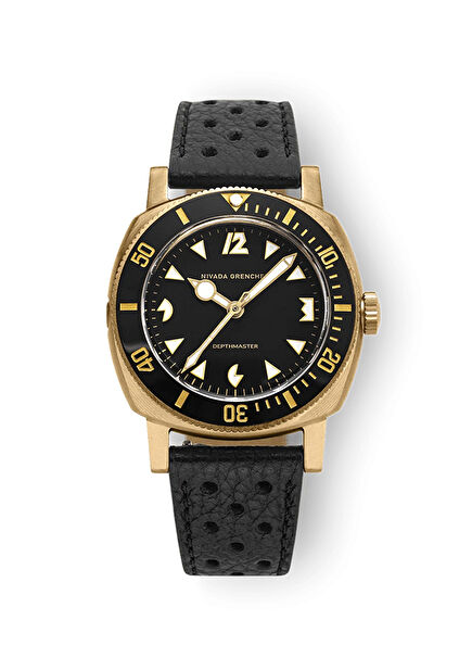 Depthmaster Bronze 14123A10 Black Leather Men's Watch