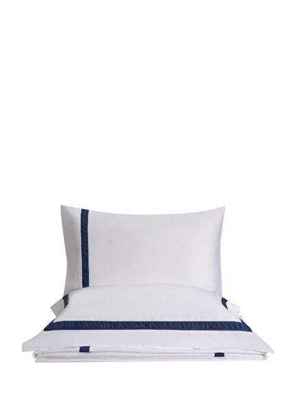 Klarsynt Lacivert Organik Pamuk Battal Boy Çift Kişilik Nevresim Takımı 240x220 cm