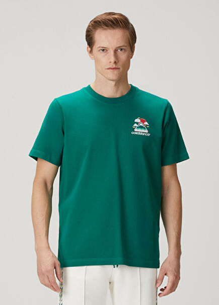 Montagne Ondulee Yeşil Organik Pamuk T-shirt