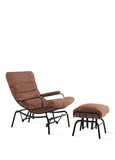 Yeke Tarçın Siyah Puflu Sallanır Tv Koltuğu