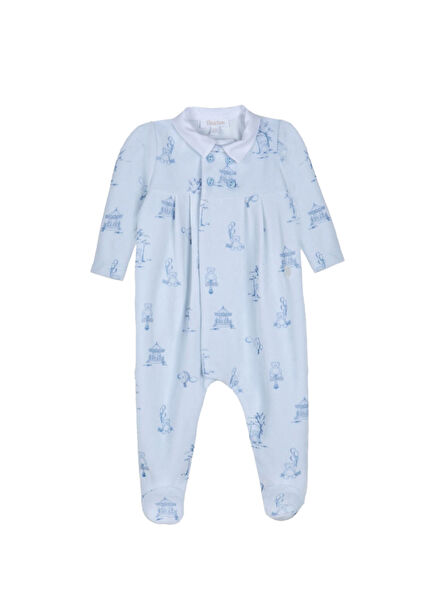 Blue Cotton Baby Boy Jumpsuit