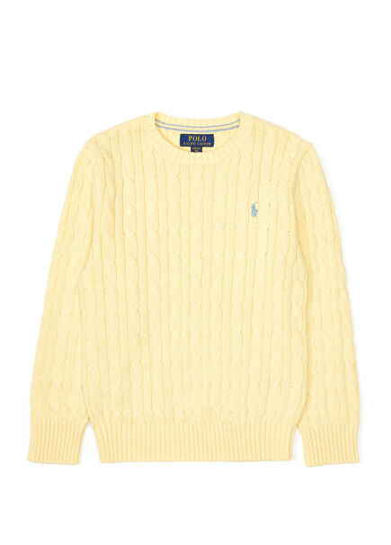 Sarı Saç Örgülü Erkek Çocuk Kazak