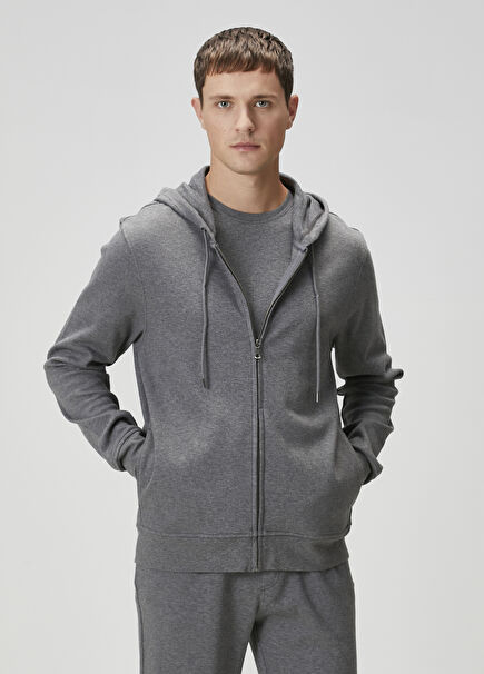 Grey Zipper Organic Cotton Sweatshirt