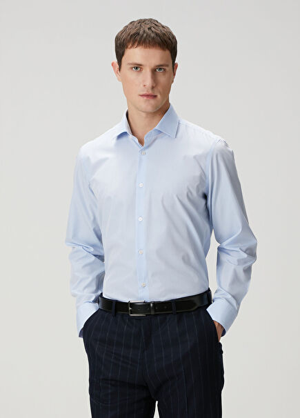 Custom Fit Mavi Gömlek