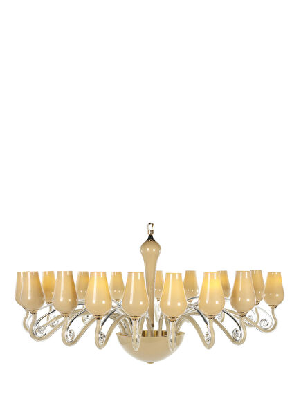 Celine 16 Arm Bohemian Crystal Gold Color Metal Chandelier