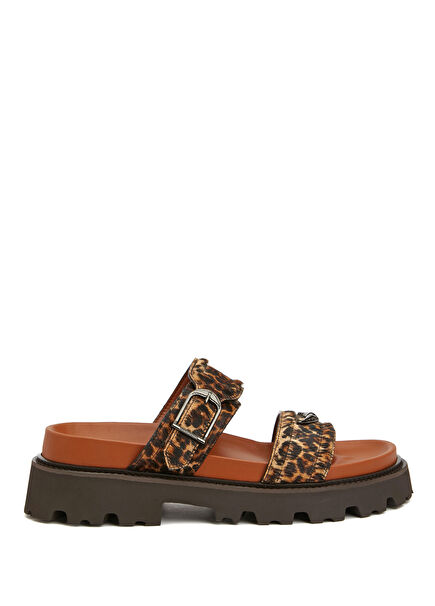 Ride Leopard Print Women's Leather Slippers