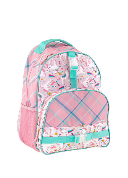 Pink Dino Patterned Backpack