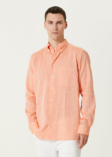 Turuncu Keten Gömlek