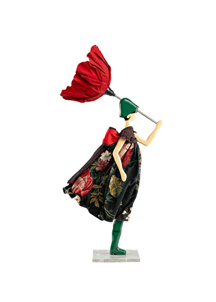 Carissa Anthracite Red Wood Fabric Lampshade 85 cm