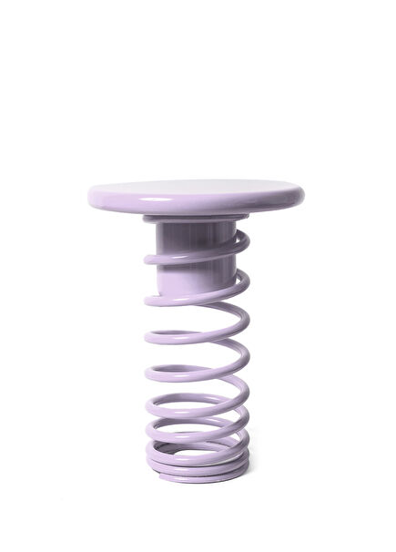 Twist Lilac Metal Stool with Wooden Top